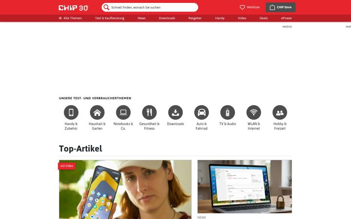 Screenshot του chip.de