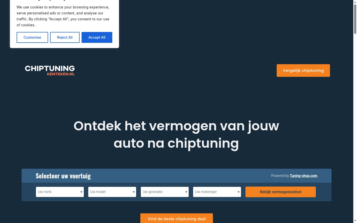 Screenshot del banner di consenso mostrato prima di qualsiasi interazione