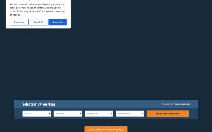 Kuvakaappaus sivustosta chiptuning-kenteken.nl