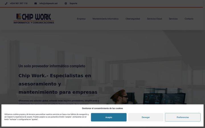 Captură de ecran a chipwork.net