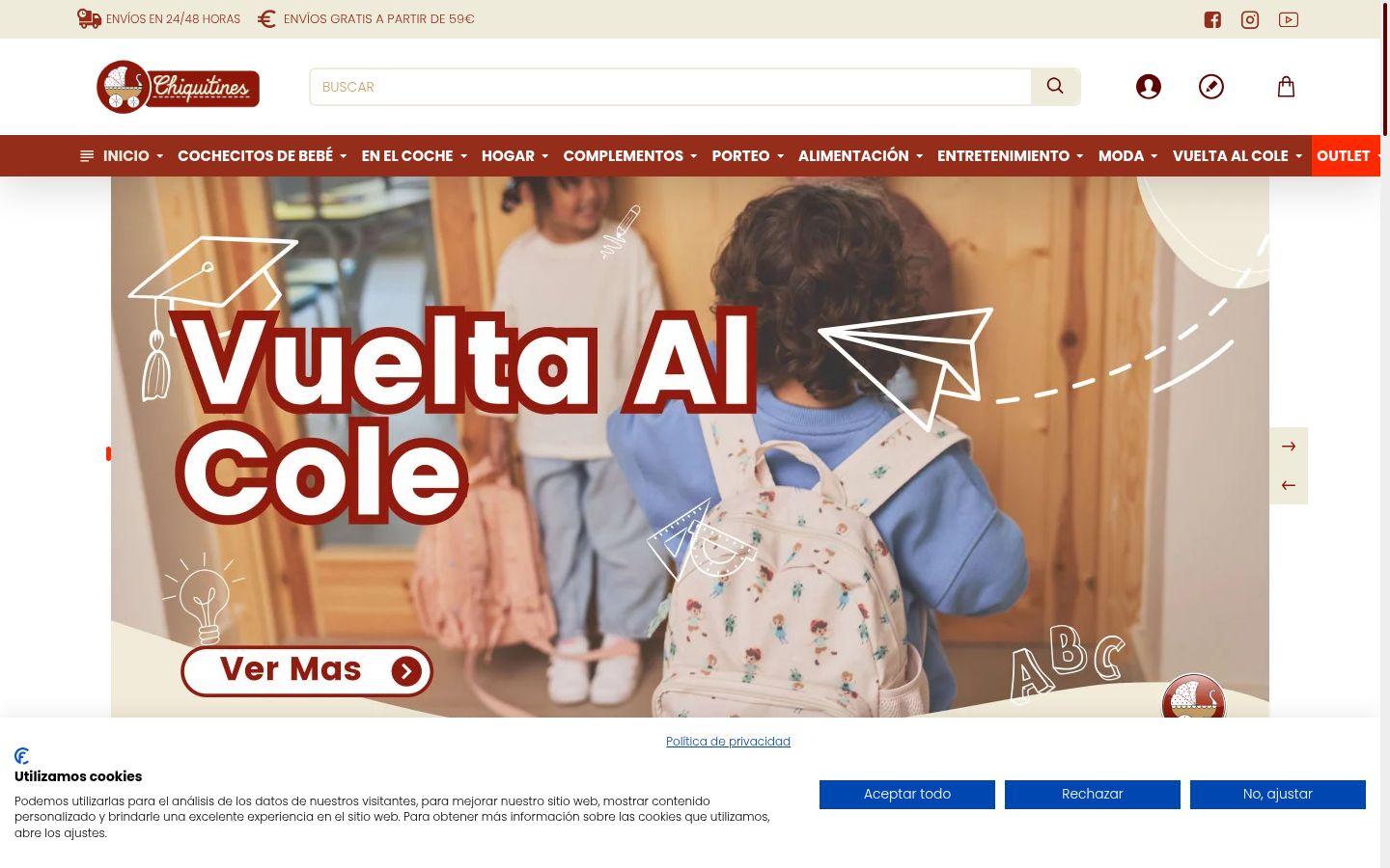 Screenshot del banner di consenso mostrato prima di qualsiasi interazione