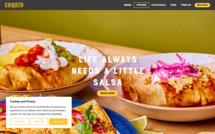Screenshot του chiquito.co.uk