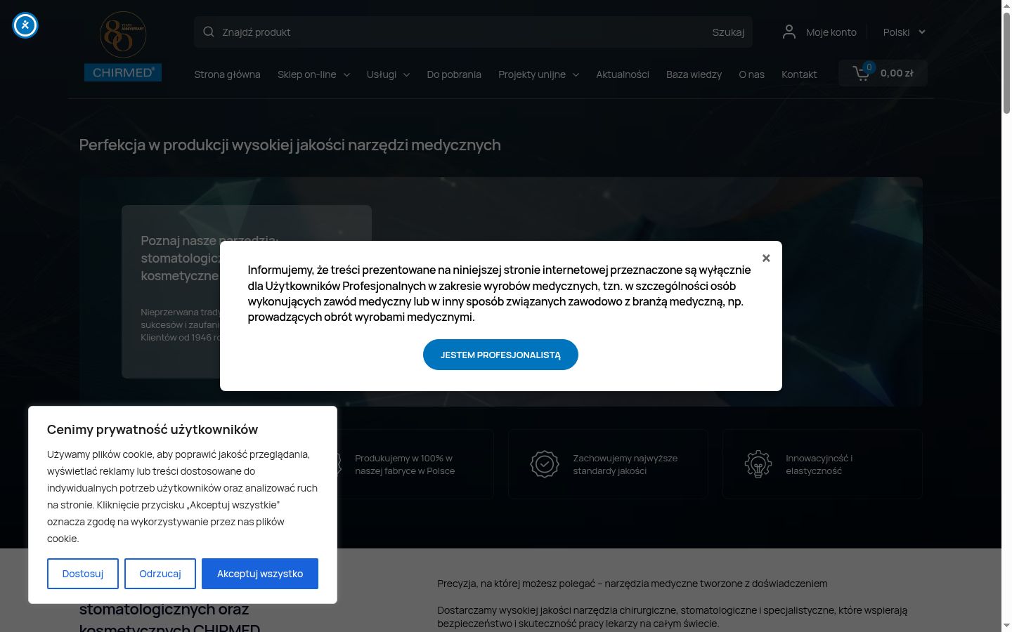 Képernyőkép a bármilyen interakció előtt megjelenő hozzájárulási bannerről
