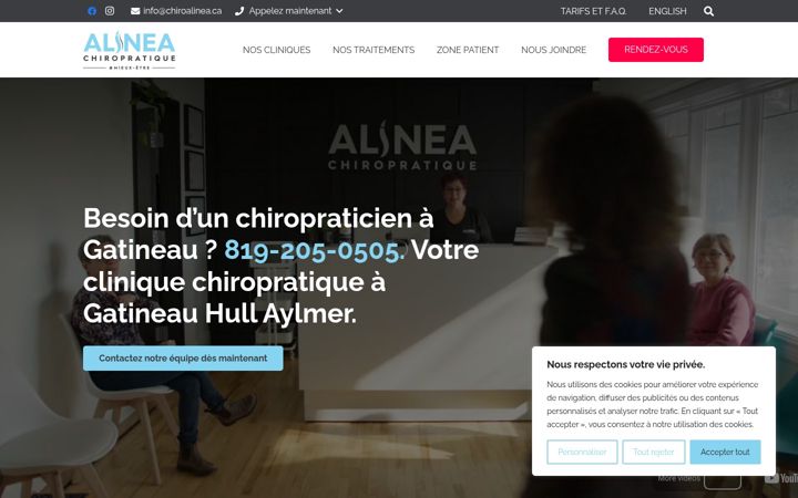 Captura de pantalla de chiroalinea.ca