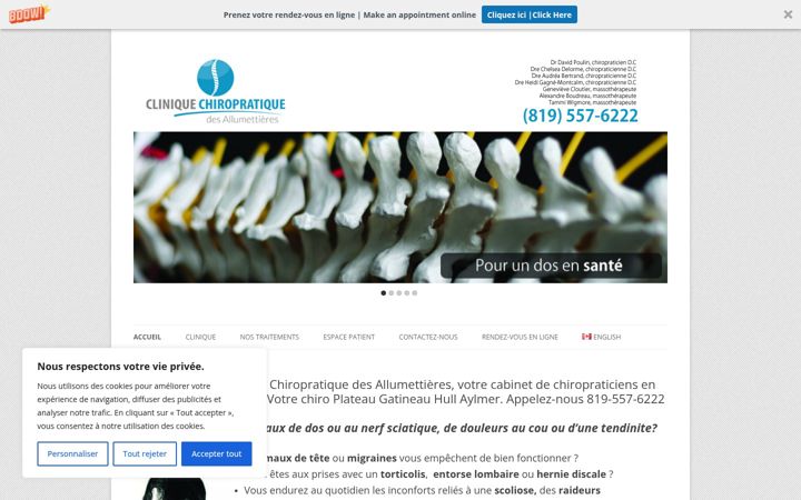 Captura de pantalla de chiroallumettieres.ca