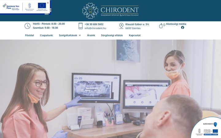 Екранна снимка на chirodent.hu