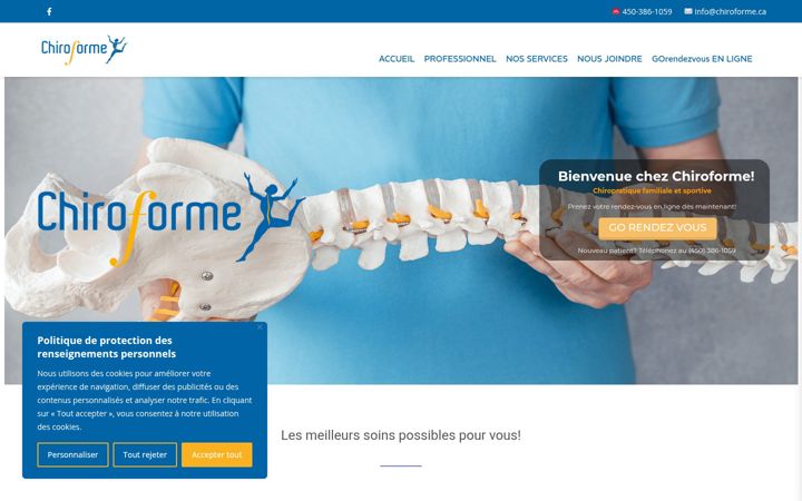 Captura de pantalla de chiroforme.ca