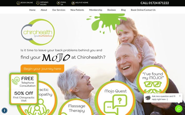 Screenshot του chirohealth.co.uk