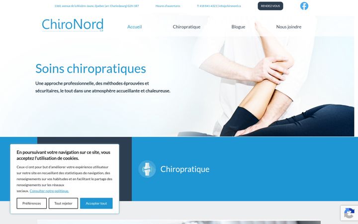 Captura de pantalla de chironord.ca