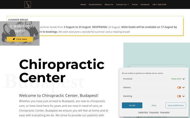 Екранна снимка на chiropractic.hu
