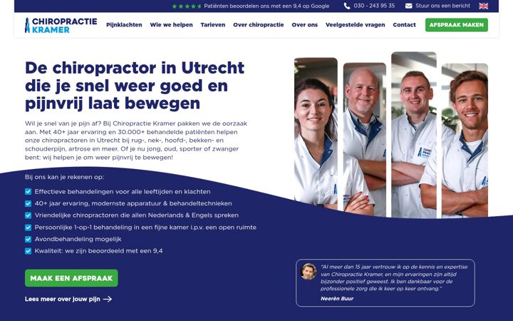 Snímek obrazovky chiropractie-kramer.nl