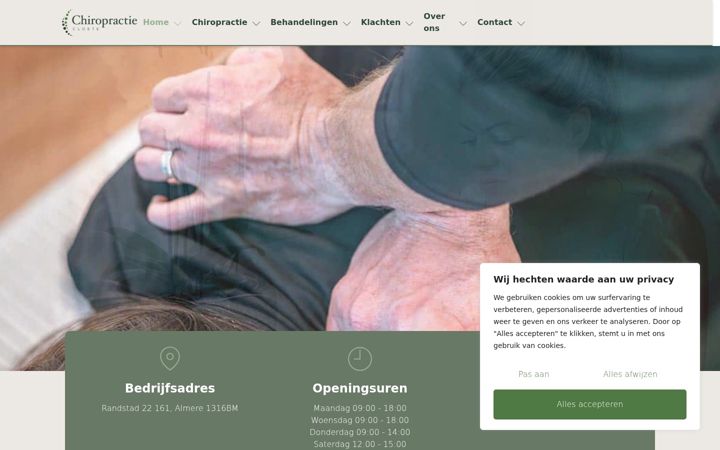 Snímek obrazovky chiropractiecloete.nl