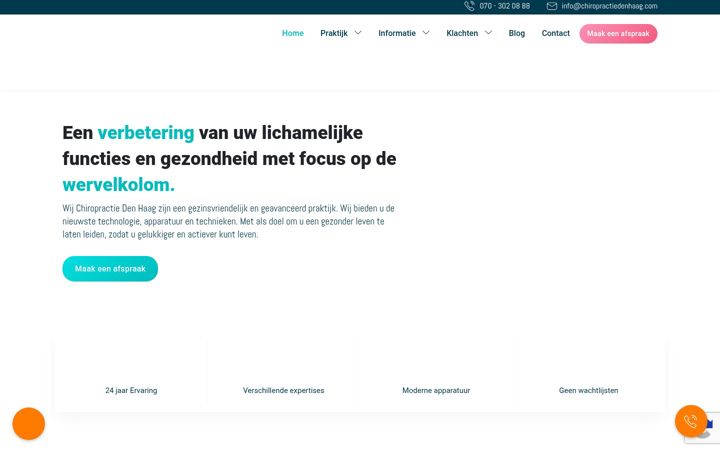 Screenshot of chiropractiedenhaag.eu