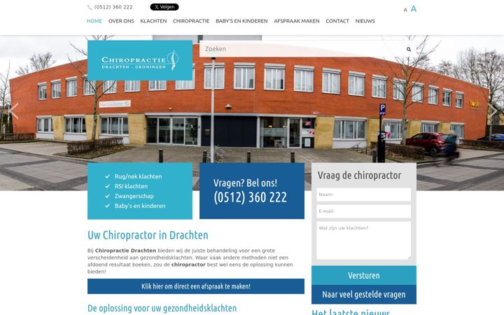 Screenshot von chiropractiedrachten.nl