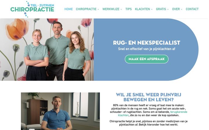 Screenshot von chiropractietielzutphen.nl