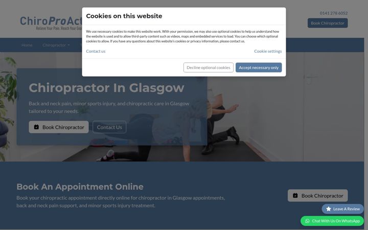 Screenshot του chiropractoringlasgow.co.uk