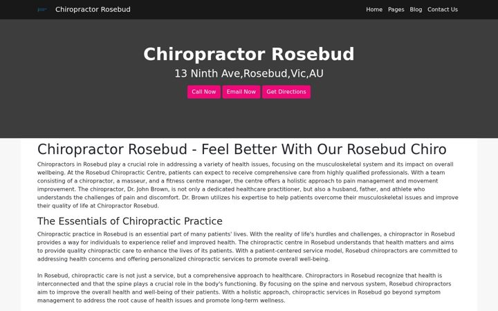 Screenshot of chiropractorrosebud.com.au
