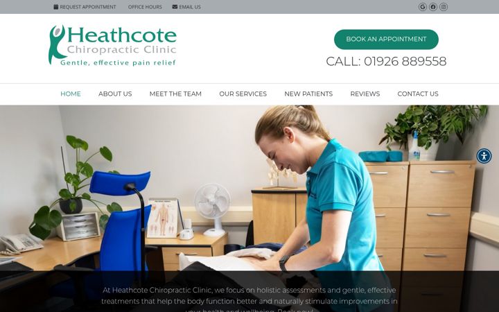 Screenshot του chiropractorwarwickshire.co.uk