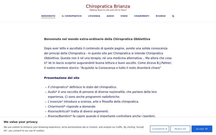 Screenshot di chiropraticabrianza.it