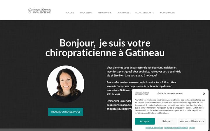 Captura de pantalla de chiropraticiennegatineau.ca