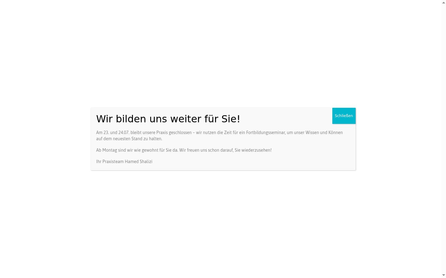 Screenshot des Einwilligungsbanners vor jeglicher Interaktion