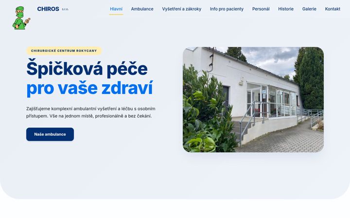 Posnetek zaslona chiros.cz