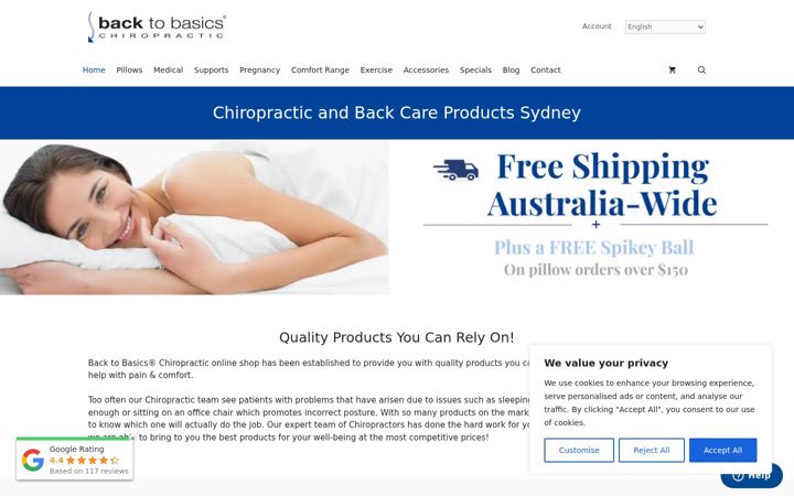 Ekraanipilt saidist chiroshopping.com.au
