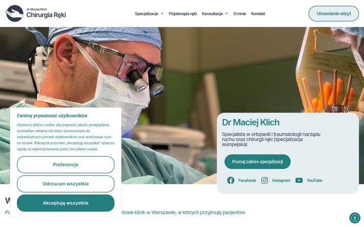 Screenshot ta' chirurgiarekiwarszawa.pl
