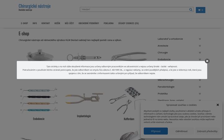 Posnetek zaslona chirurgicke-nastroje.cz