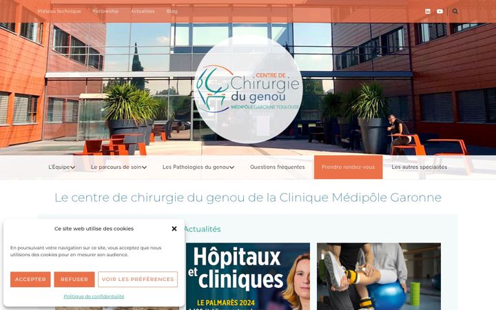 Screenshot von chirurgie-genou-medipole-toulouse.fr