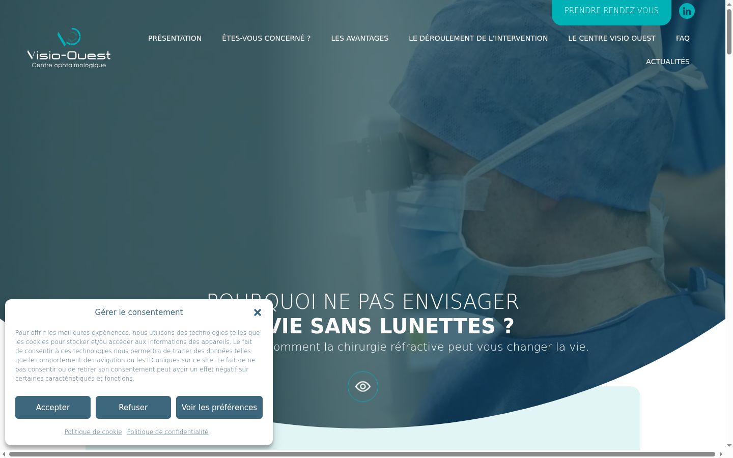 Screenshot des Einwilligungsbanners vor jeglicher Interaktion