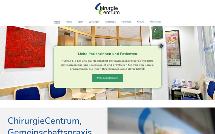 Ekraanipilt saidist chirurgiecentrum.de