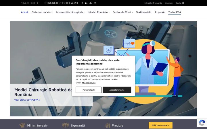 Snímek obrazovky chirurgierobotica.ro