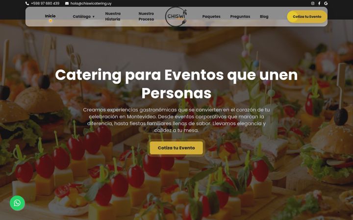 Screenshot of chiswicatering.com.uy