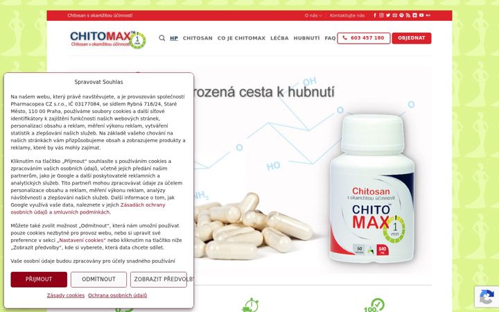 Posnetek zaslona chitomax.cz