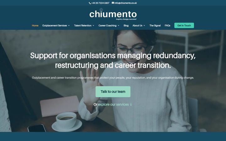 Screenshot ta' chiumento.co.uk