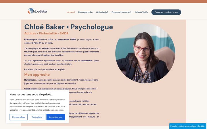 Zrzut ekranu chloebaker-psychologue.fr