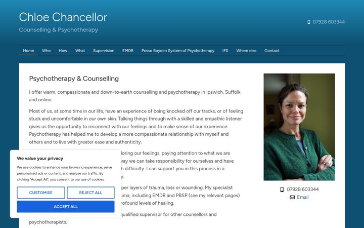 Screenshot ta' chloechancellor.co.uk