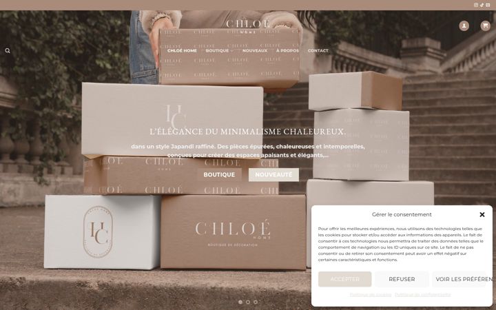 Snímek obrazovky chloehome.fr