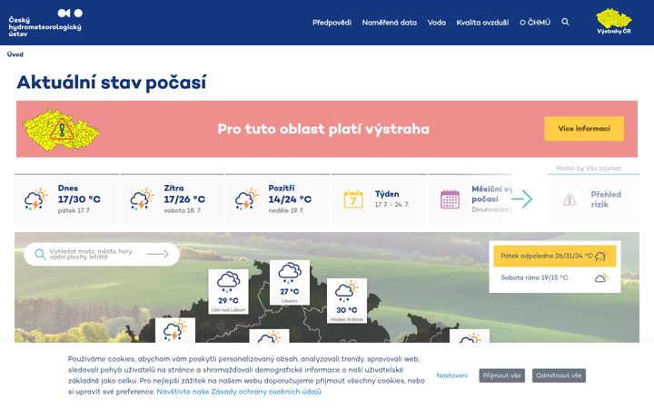 Screenshot ta' chmi.cz