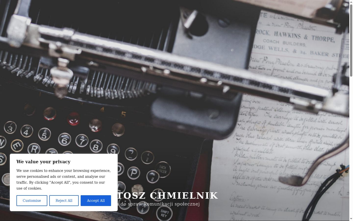 Screenshot del banner di consenso mostrato prima di qualsiasi interazione