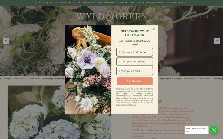 Screenshot ta' chobhamflowers.co.uk