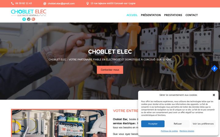 Screenshot von choblet-elec.fr