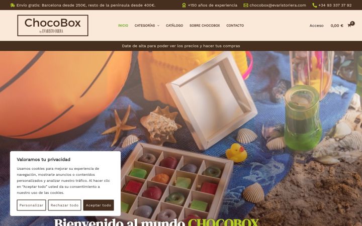 Screenshot von chocobox.es