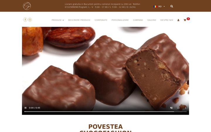 Snímek obrazovky chocofashion.ro