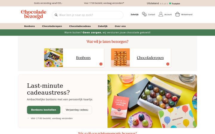 Captura de ecrã de chocoladebezorgd.nl