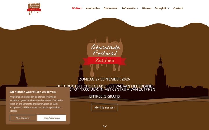 Captura de ecrã de chocoladefestivalzutphen.nl