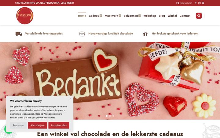 Captura de ecrã de chocoladehuis.nl