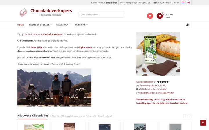 Captura de ecrã de chocoladeverkopers.nl