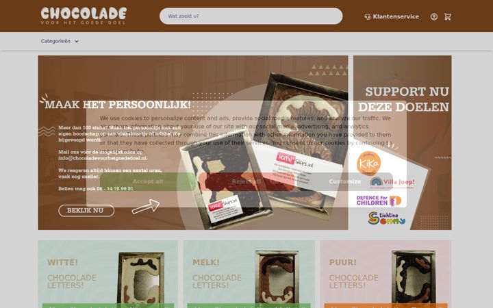 Skærmbillede af chocoladevoorhetgoededoel.nl